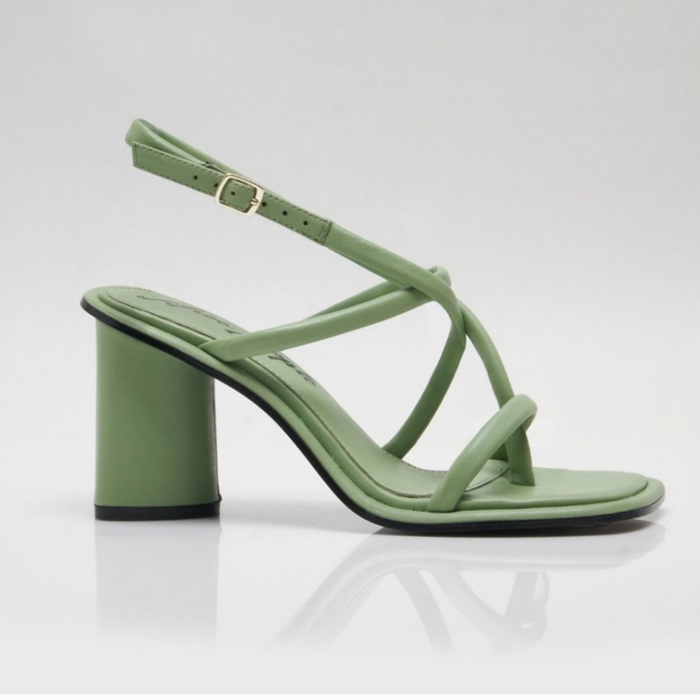 NEW Free People Secretly Sage Green Perth Strappy Slingback Heels - Picture 11 of 16